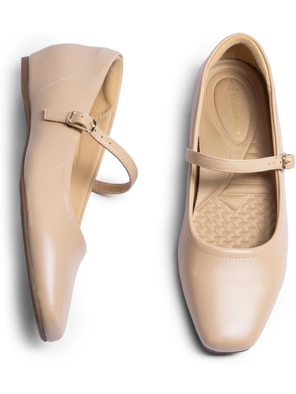 Women’s Nude Mary Jane Flats